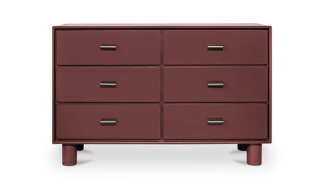 Jolene 6 Drawer Dresser Deep Red by Moe's Home at Eve Furniture