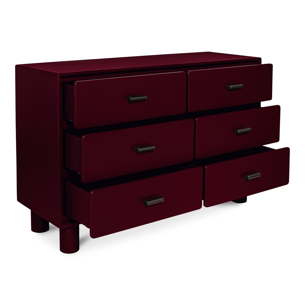 Jolene Deep Red 6 Drawer Dresser by Moe's Home at Eve Furniture