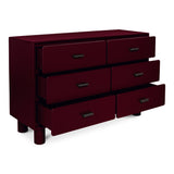 Jolene Deep Red 6 Drawer Dresser by Moe's Home at Eve Furniture