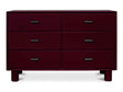 Jolene Deep Red 6 Drawer Dresser