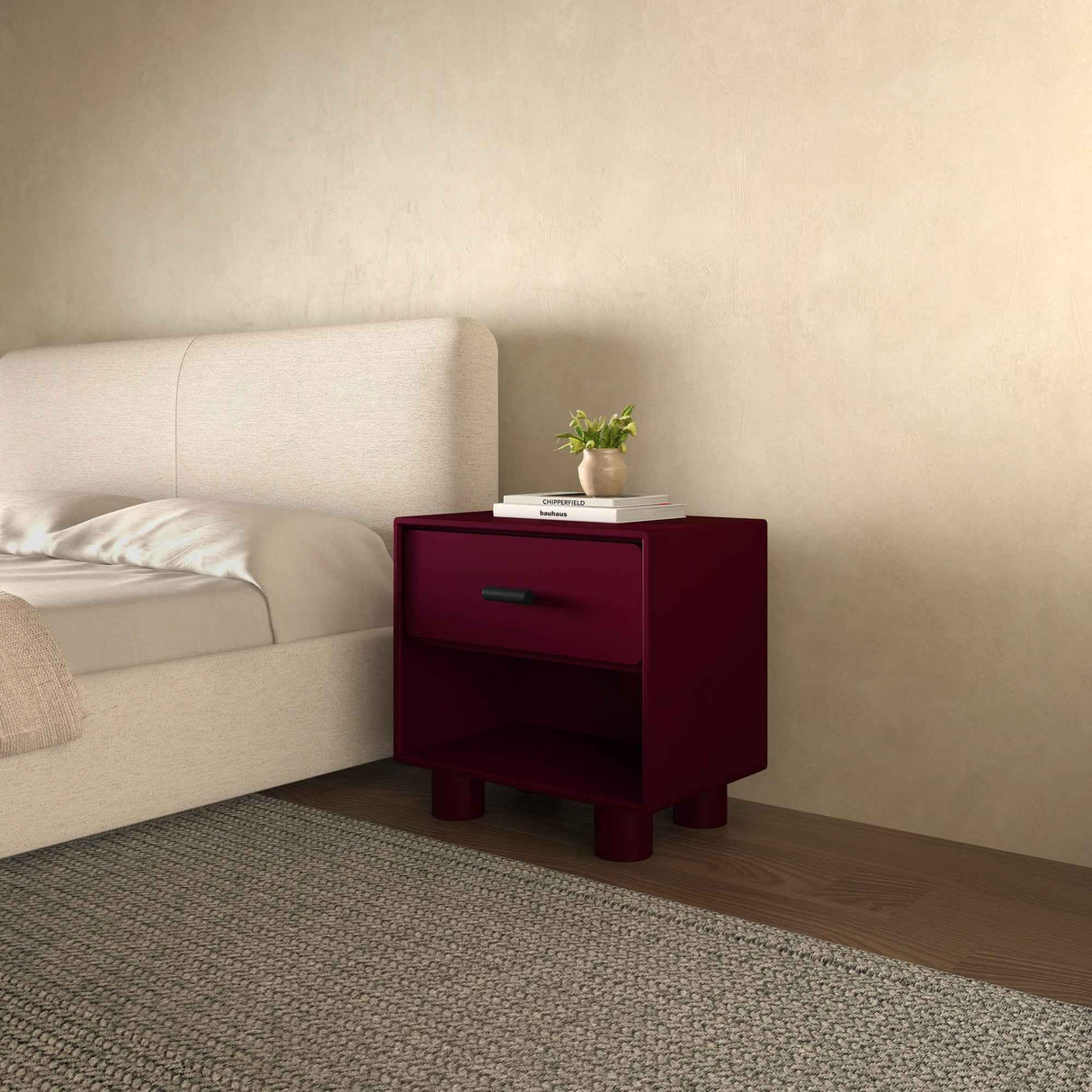 Jolene Deep Red Nightstand