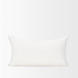 Jolie Cream w/ Black Print Linen Lumbar Decorative Pillow Cover by Mercana at Eve Furniture