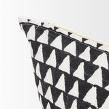 Jolie Cream w/ Black Print Linen Lumbar Decorative Pillow Cover by Mercana at Eve Furniture