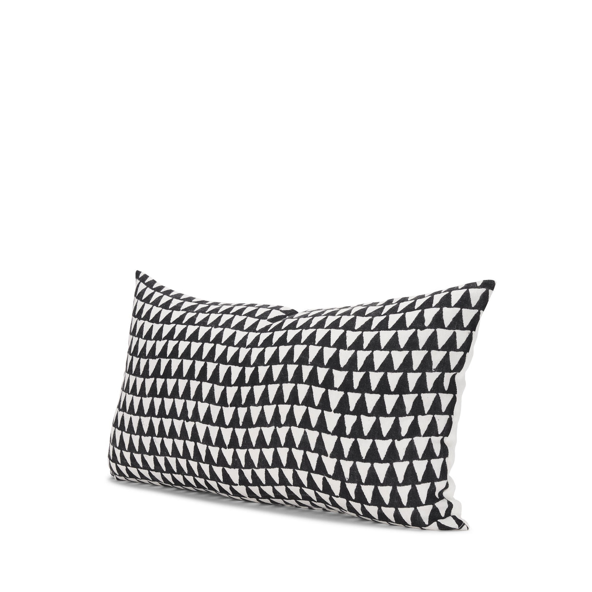 Jolie Cream w/ Black Print Linen Lumbar Decorative Pillow Cover by Mercana at Eve Furniture