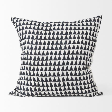 Jolie Cream w/ Black Print Linen Square Decorative Pillow Cover by Mercana at Eve Furniture