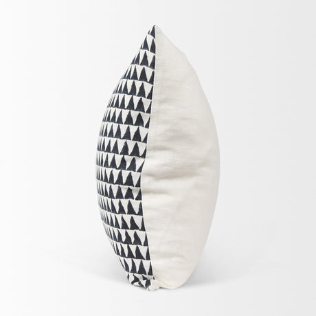 Jolie Cream w/ Black Print Linen Square Decorative Pillow Cover by Mercana at Eve Furniture