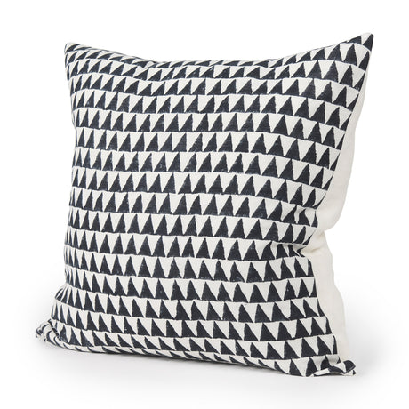 Jolie Cream w/ Black Print Linen Square Decorative Pillow Cover by Mercana at Eve Furniture