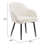 Jolie Ivory Dining Chair (Set of 2) by Zuomod at Eve Furniture