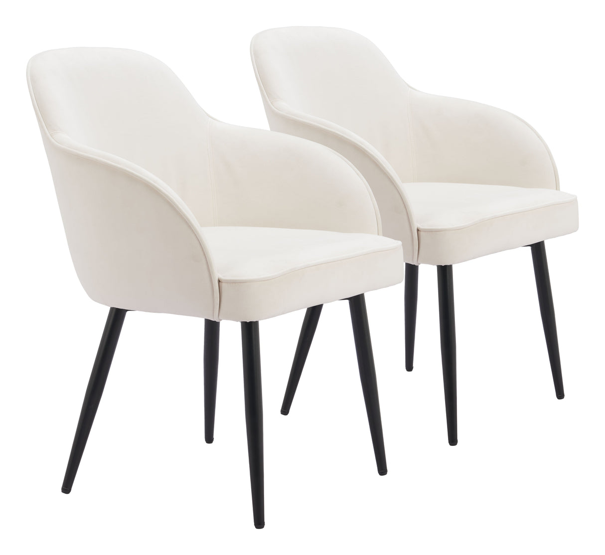 Jolie Ivory Dining Chair (Set of 2) by Zuomod at Eve Furniture