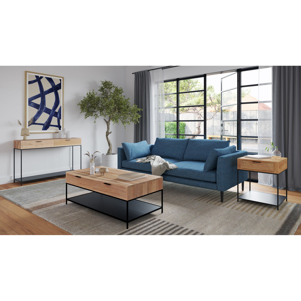 Joliet Natural Side Table by Moe's Home at Eve Furniture