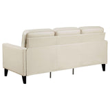 Jonah 3-piece Upholstered Track Arm Sofa Set Ivory