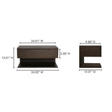 Jonah Dark Brown Floating Nightstand by Moe's Home at Eve Furniture