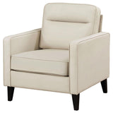 Jonah Ivory Upholstered Track Arm Accent Club Chair