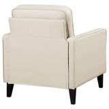 Jonah Ivory Upholstered Track Arm Accent Club Chair