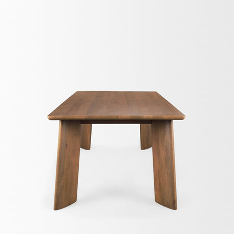 Jonan Brown Solid Mango Wood Rectangular Dining Table by Mercana at Eve Furniture