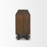 Jonan Dark Brown Wood w/ Dark Aged Brass 2 Door 3 Drawer Sideboard by Mercana at Eve Furniture