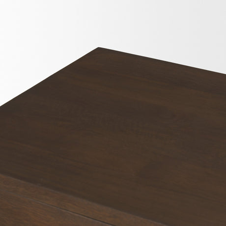 Jonan Dark Brown Wood w/ Dark Aged Brass 2 Door 3 Drawer Sideboard by Mercana at Eve Furniture