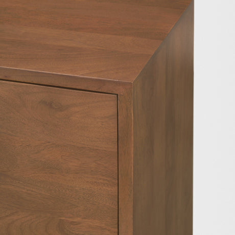 Jonan Medium Brown Wood w/ Dark Aged Brass 2 Door 3 Drawer Sideboard by Mercana at Eve Furniture