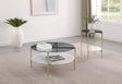 Jonelle Gold 2-Piece Round Coffee and End Table Set by Coaster at Eve Furniture