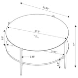 Jonelle Gold 3-Piece Round Coffee and End Table Set by Coaster at Eve Furniture