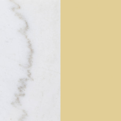 Jonelle Round Glass Top Coffee Table White Marble Shelf Gold by Coaster at Eve Furniture