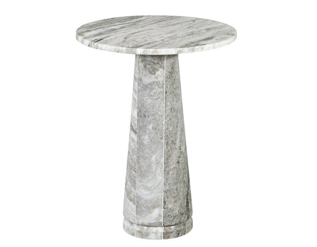 Joni 18″ Round Fantasy Brown Marble Accent End Table by Steve Silver at Eve Furniture