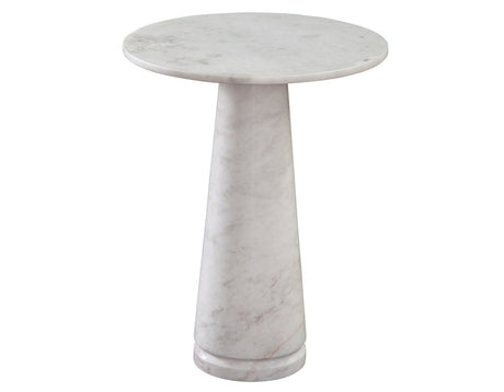 Joni 18″ Round Talita White Marble Accent End Table by Steve Silver at Eve Furniture