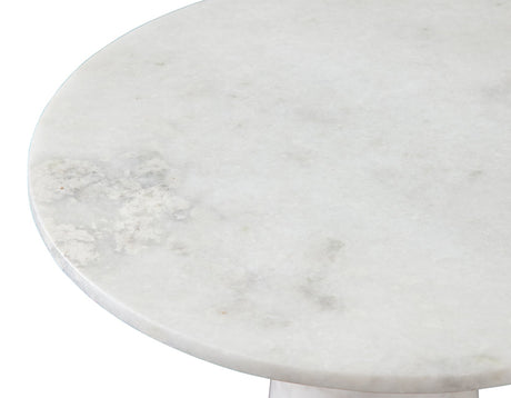 Joni 18″ Round Talita White Marble Accent End Table by Steve Silver at Eve Furniture