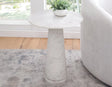 Joni 18″ Round Talita White Marble Accent End Table by Steve Silver at Eve Furniture