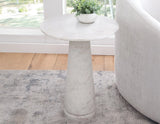 Joni 18″ Round Talita White Marble Accent End Table by Steve Silver at Eve Furniture