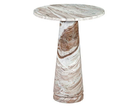 Joni 18″ Round Toronto Brown Marble Accent End Table by Steve Silver at Eve Furniture