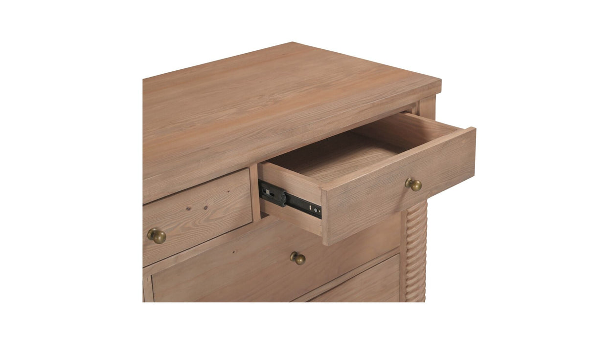 Joni 7 Drawer Dresser Natural by Moe's Home at Eve Furniture