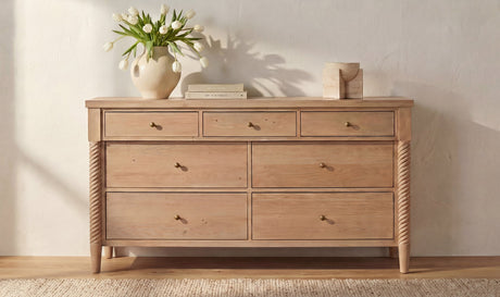 Joni 7 Drawer Dresser Natural by Moe's Home at Eve Furniture