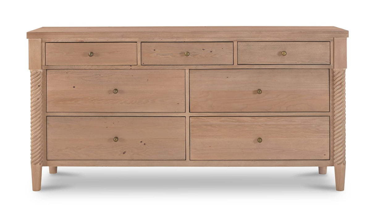 Joni 7 Drawer Dresser Natural by Moe's Home at Eve Furniture