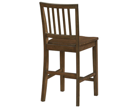 Joplin Solid Wood Walnut Finish 24″ Farmhouse Counter Stool, Set of 2 by Steve Silver at Eve Furniture