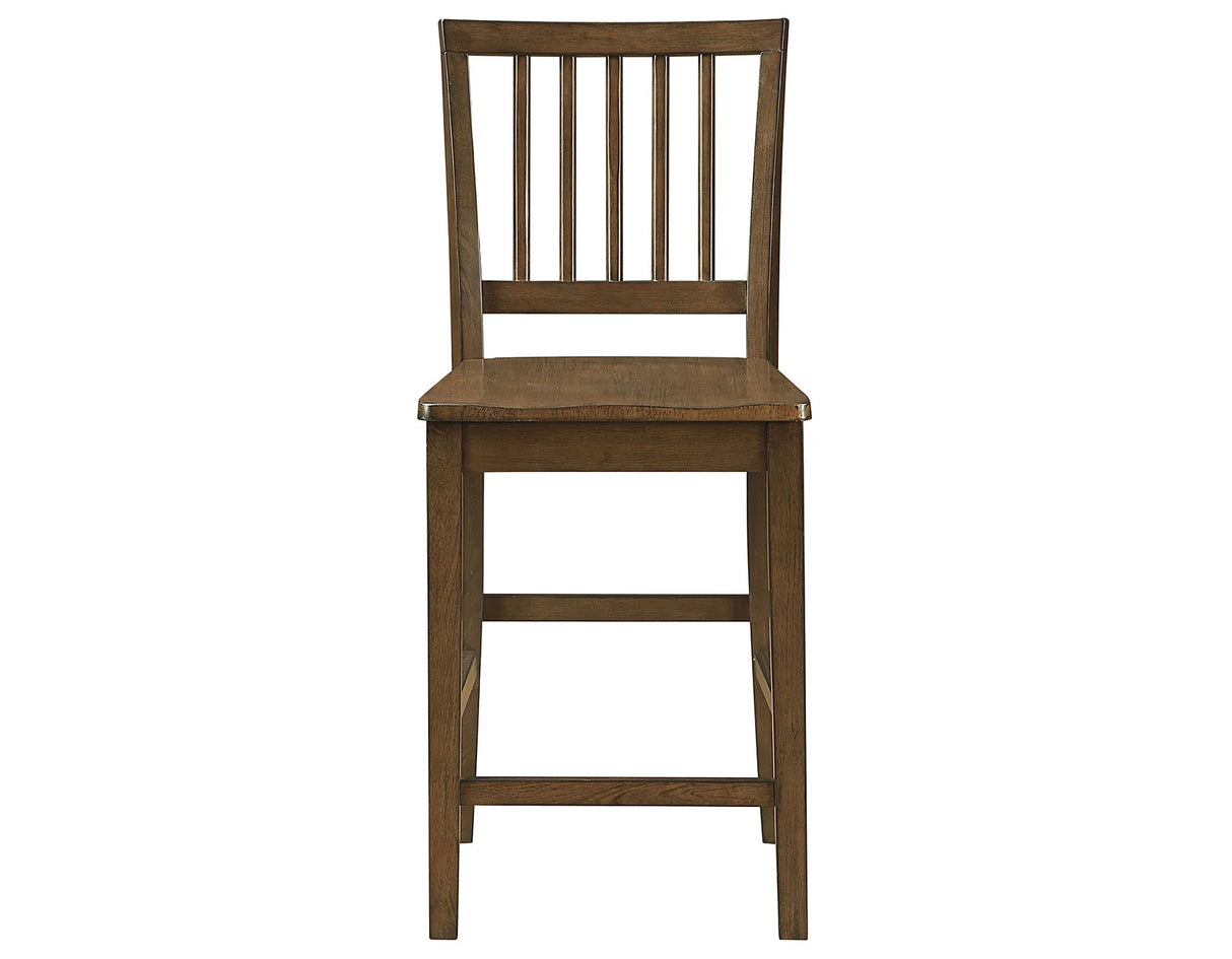 Joplin Solid Wood Walnut Finish 24″ Farmhouse Counter Stool, Set of 2 by Steve Silver at Eve Furniture