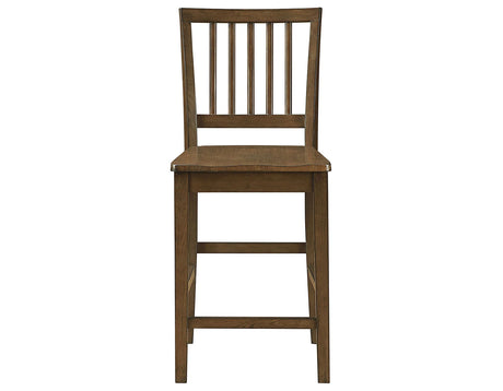 Joplin Solid Wood Walnut Finish 24″ Farmhouse Counter Stool, Set of 2 by Steve Silver at Eve Furniture