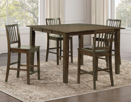 Joplin Solid Wood Walnut Finish 24″ Farmhouse Counter Stool, Set of 2 by Steve Silver at Eve Furniture