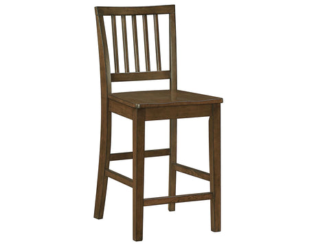 Joplin Solid Wood Walnut Finish 24″ Farmhouse Counter Stool, Set of 2 by Steve Silver at Eve Furniture