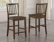 Joplin Solid Wood Walnut Finish 24″ Farmhouse Counter Stool, Set of 2 by Steve Silver at Eve Furniture