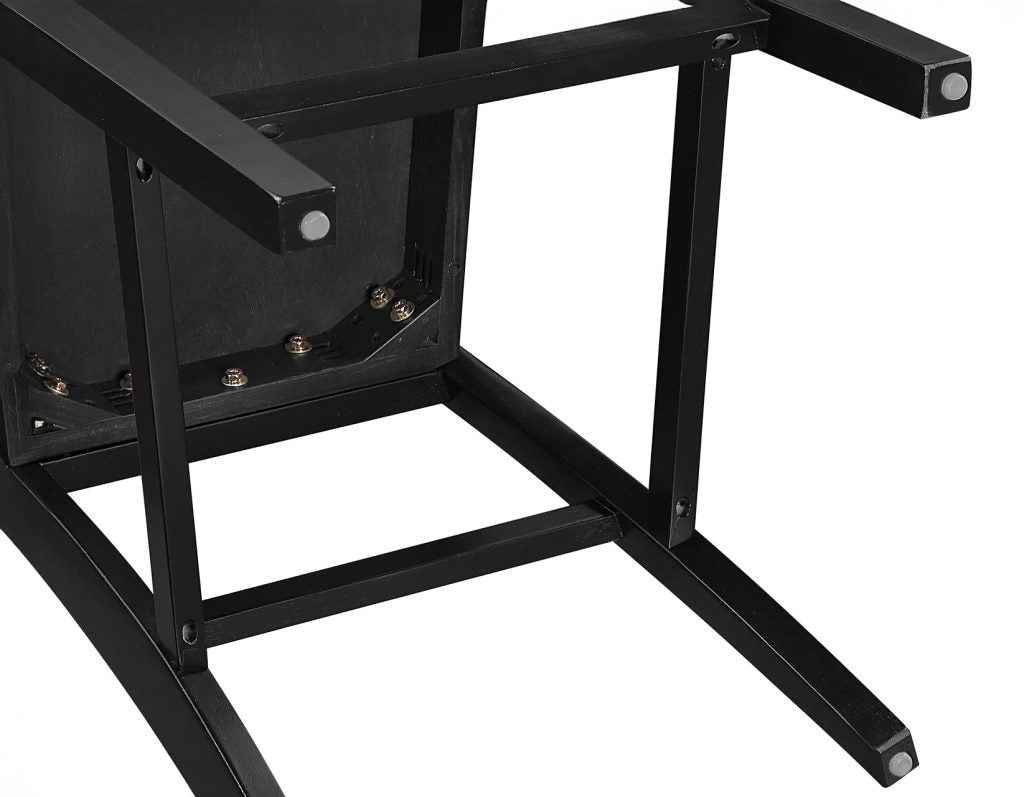 Joplin Walnut and Ebony Finish Solid Wood 24″ Farmhouse Counter Stool by Steve Silver at Eve Furniture