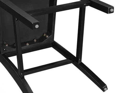 Joplin Walnut and Ebony Finish Solid Wood 24″ Farmhouse Counter Stool by Steve Silver at Eve Furniture