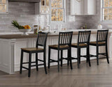 Joplin Walnut and Ebony Finish Solid Wood 24″ Farmhouse Counter Stool by Steve Silver at Eve Furniture