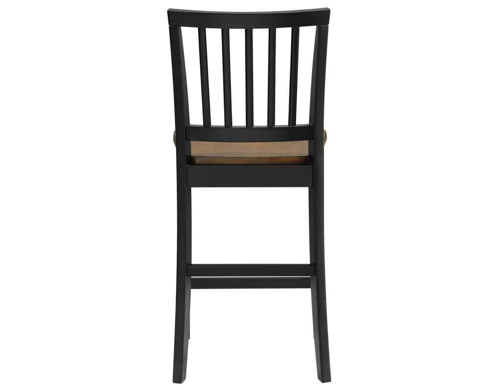 Joplin Walnut and Ebony Finish Solid Wood 24″ Farmhouse Counter Stool by Steve Silver at Eve Furniture