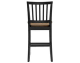Joplin Walnut and Ebony Finish Solid Wood 24″ Farmhouse Counter Stool by Steve Silver at Eve Furniture