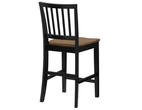 Joplin Walnut and Ebony Finish Solid Wood 24″ Farmhouse Counter Stool by Steve Silver at Eve Furniture
