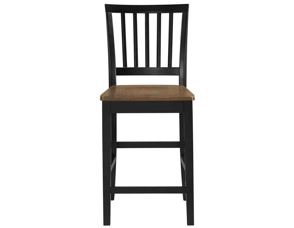 Joplin Walnut and Ebony Finish Solid Wood 24″ Farmhouse Counter Stool by Steve Silver at Eve Furniture