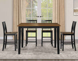 Joplin Walnut and Ebony Finish Solid Wood 24″ Farmhouse Counter Stool by Steve Silver at Eve Furniture
