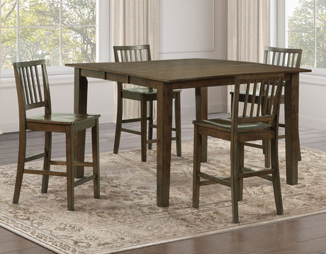 Joplin Walnut Finish 5-Piece Counter Height Set by Steve Silver at Eve Furniture