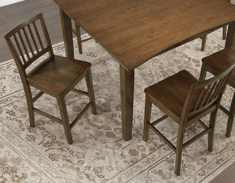 Joplin Walnut Finish 5-Piece Counter Height Set by Steve Silver at Eve Furniture